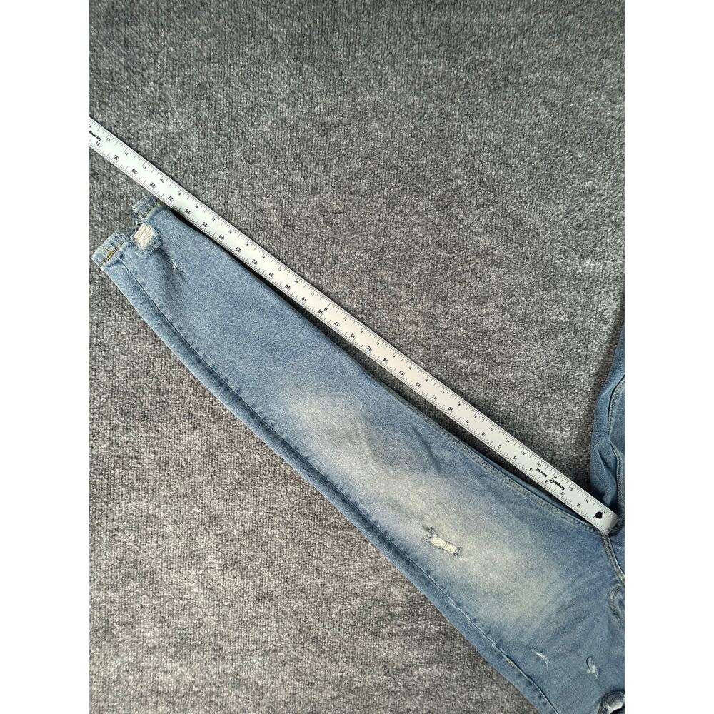 Zara High Rise Distressed Skinny Jeans Women's Size 6 Light Wash Stretch Denim - Picture 7 of 11